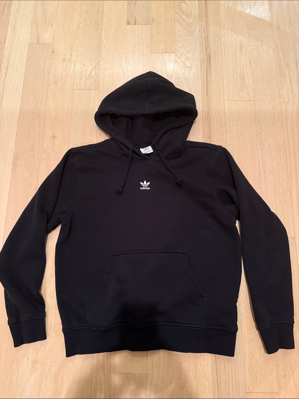 adidas Black Trefoil Logo Hoodie Pullover
